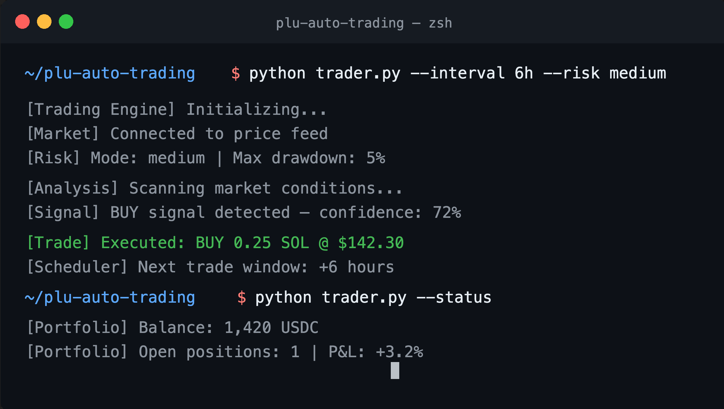 Plu-Auto-Trading — automated trading engine CLI