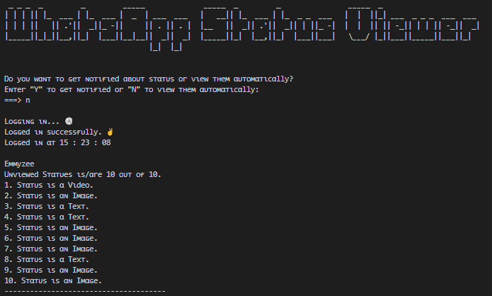 WhatsAppStatusViewer — contact status monitoring CLI
